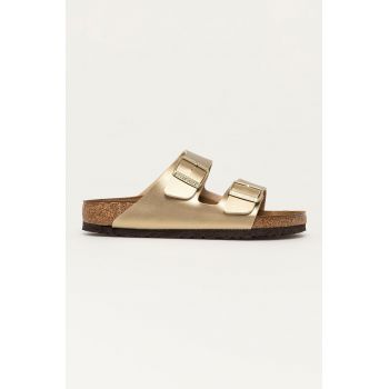 Birkenstock papuci Arizona femei, culoarea auriu, 1016110