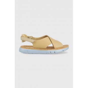 Camper sandale de piele Oruga Sandal femei, culoarea bej, K200157.048 ieftine