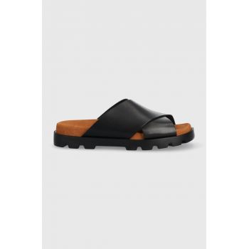 Camper slapi de piele Brutus Sandal femei, culoarea negru, K201321.014