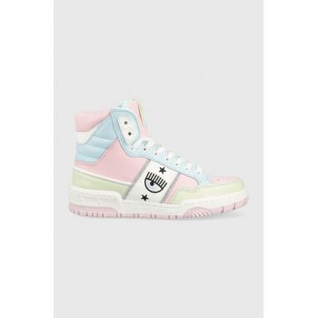 Chiara Ferragni sneakers din piele CF3113_112 culoarea roz, CF1 HIGH