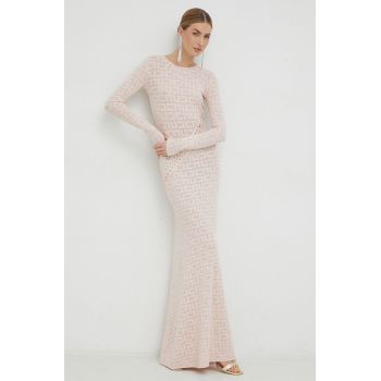 Elisabetta Franchi rochie culoarea roz, maxi, mulata