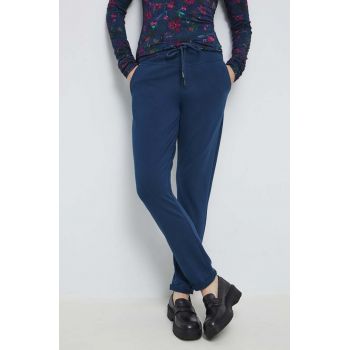 Medicine pantaloni de trening femei, culoarea verde, neted