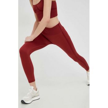 Puma colanți x VOGUE femei, culoarea bordo, neted 536694-43