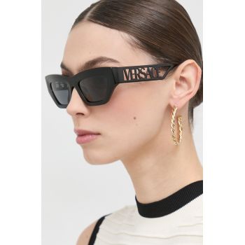 Versace ochelari de soare femei, culoarea negru