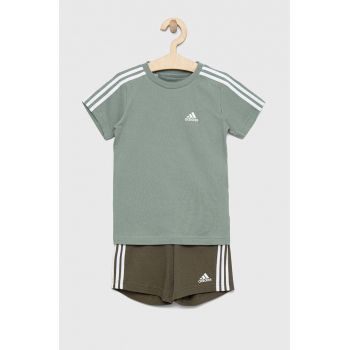 Adidas set de bumbac pentru copii I 3S SPORT culoarea verde ieftin