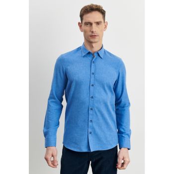 Camasa slim fit din amestec de bumbac