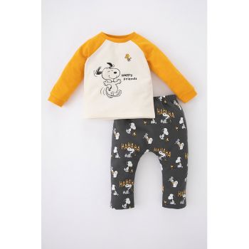 Pijama de bumbac cu imprimeu Snoopy