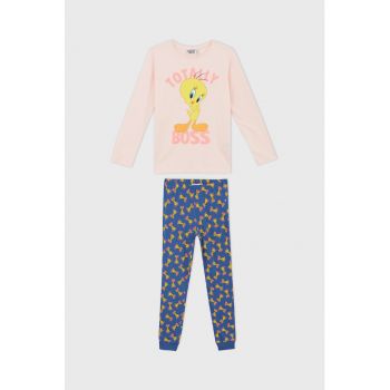 Pijama din bumbac cu imprimeu cu Tweety