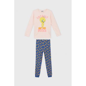 Pijama din bumbac cu imprimeu cu Tweety