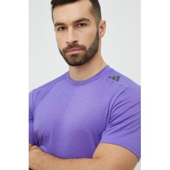 Adidas Performance tricou de antrenament Designed for Training culoarea violet, neted de firma original