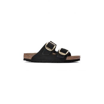 Birkenstock papuci din piele ARIZONA BIG BUCKLE femei, culoarea negru, 1023239