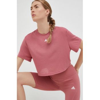 Adidas Performance tricou yoga Studio culoarea roz