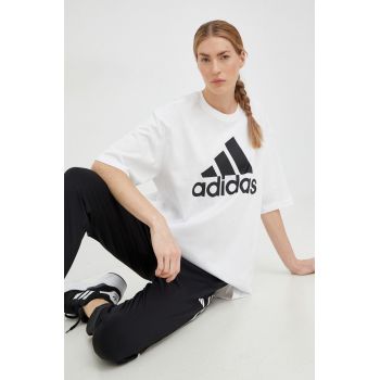 adidas tricou din bumbac culoarea alb HR4930