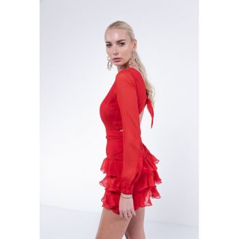 Rochie mini cu terminatie stratificata