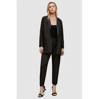 AllSaints sacou culoarea negru, desfacut, melanj