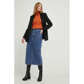 Answear Lab fusta jeans midi, drept