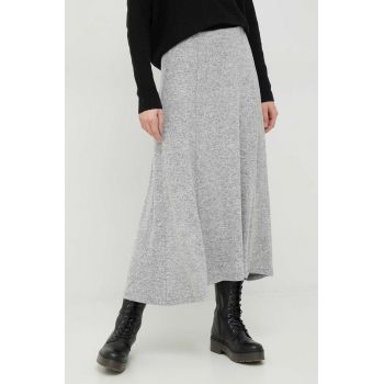 Dkny fusta culoarea gri, maxi, evazati