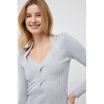 Dkny pulover femei, culoarea gri de firma original