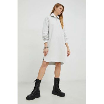 G-Star Raw rochie din bumbac culoarea gri, mini, oversize ieftina