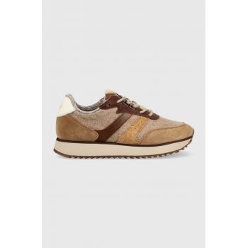 Gant sneakers Bevinda culoarea maro