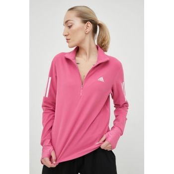 Adidas Performance hanorac de jogging Own the Run femei, culoarea roz, cu imprimeu ieftin