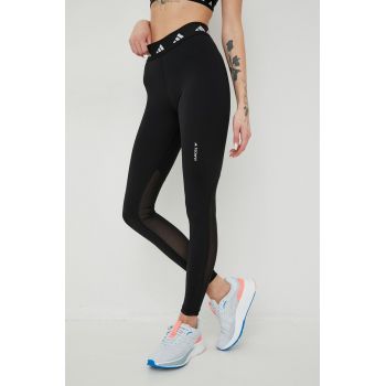 Adidas Performance leggins de antrenament Techfit femei, culoarea negru, neted