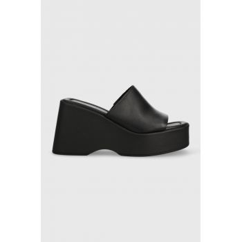 Aldo slapi de piele Betta femei, culoarea negru, toc pana, 13542775.BETTA