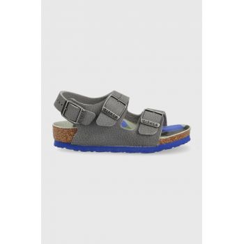 Birkenstock sandale copii Milano culoarea gri de firma originale