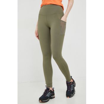 Columbia leggins sport Windgates femei, culoarea verde, modelator