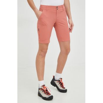 Columbia pantaloni scurți outdoor Saturday Trail femei, culoarea portocaliu, uni, medium waist 1579881 ieftini