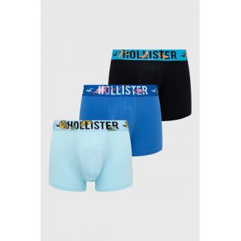 Hollister Co. boxeri 3-pack barbati, culoarea albastru marin