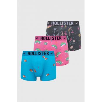 Hollister Co. boxeri 3-pack barbati, culoarea roz