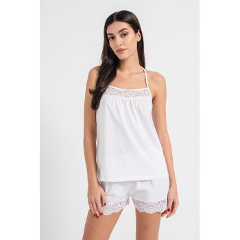 Pijama scurta cu insertii din dantela