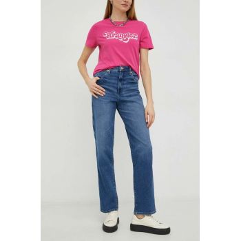 Wrangler jeansi Mom Straight femei high waist, damskie high waist
