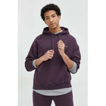 Abercrombie & Fitch bluza barbati, culoarea violet, cu glugă, neted ieftin