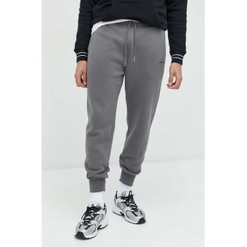 Abercrombie & Fitch pantaloni de trening barbati, culoarea gri, neted