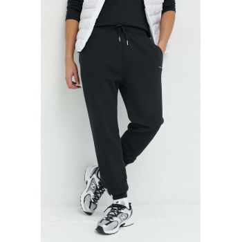 Abercrombie & Fitch pantaloni de trening barbati, culoarea negru, neted