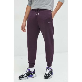 Abercrombie & Fitch pantaloni de trening barbati, culoarea violet, neted
