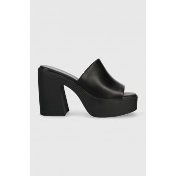 Aldo slapi de piele Maysee femei, culoarea negru, cu toc drept, 13542926.MAYSEE de firma originali