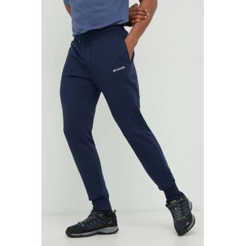 Columbia pantaloni de trening CSC Logo bărbați, culoarea bleumarin, uni 1911601 ieftini