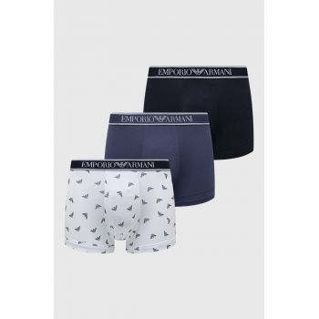 Emporio Armani Underwear boxeri 3-pack barbati, culoarea albastru marin