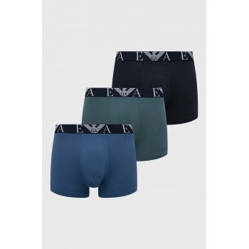 Emporio Armani Underwear boxeri 3-pack barbati, culoarea albastru marin