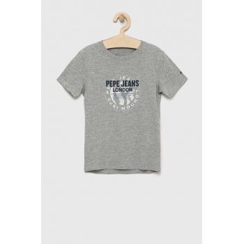 Pepe Jeans tricou copii Non culoarea gri, cu imprimeu