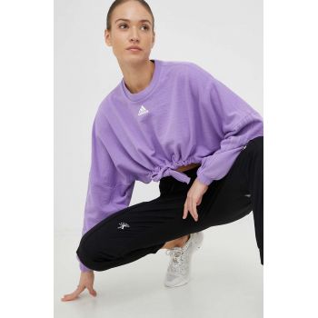 Adidas bluza femei, culoarea violet, neted de firma original