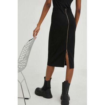 Answear Lab fusta x colecția limitată SISTERHOOD culoarea negru, midi, creion