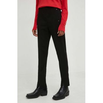 Answear Lab pantaloni femei, culoarea negru, mulata, high waist