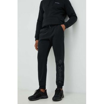 Columbia pantaloni de trening barbati, culoarea negru, cu imprimeu ieftini