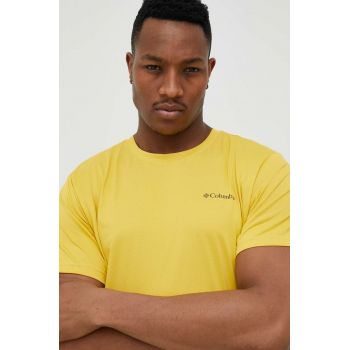 Columbia tricou sport Columbia Hike culoarea galben, neted