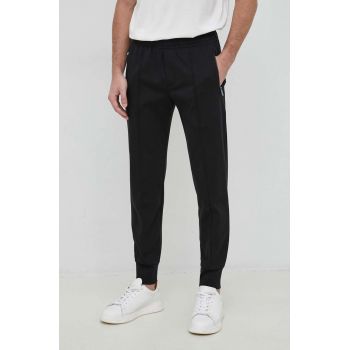 Emporio Armani pantaloni de trening barbati, culoarea negru, mulata