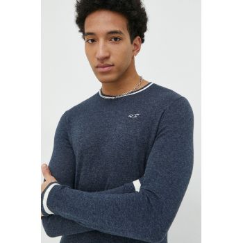 Hollister Co. pulover barbati, culoarea albastru marin, light